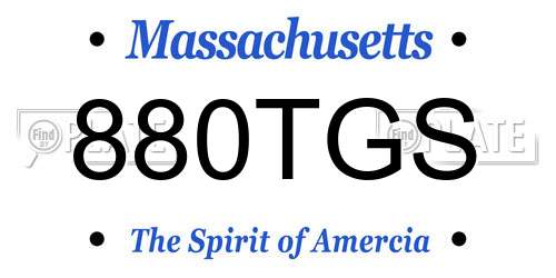 880TGS Massachusetts License Plate