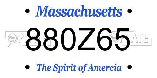 880Z65 Massachusetts License Plate