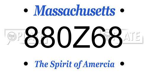 880Z68 Massachusetts License Plate