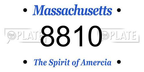 8810 Massachusetts License Plate