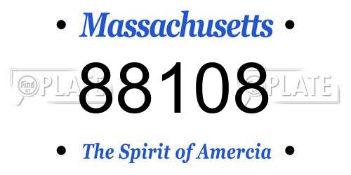 88108 Massachusetts License Plate