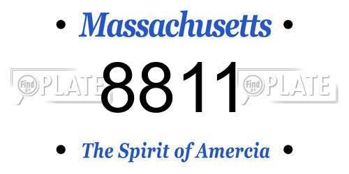 8811 Massachusetts License Plate