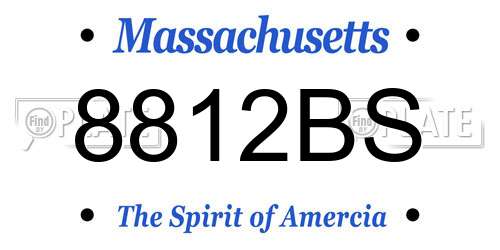 8812BS Massachusetts License Plate