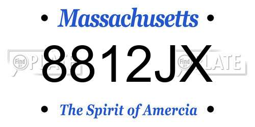 8812JX Massachusetts License Plate