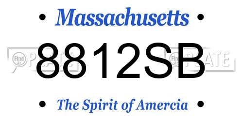8812SB Massachusetts License Plate