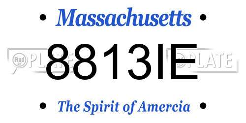 8813IE Massachusetts License Plate