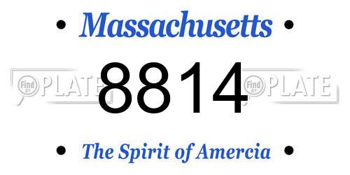 8814 Massachusetts License Plate