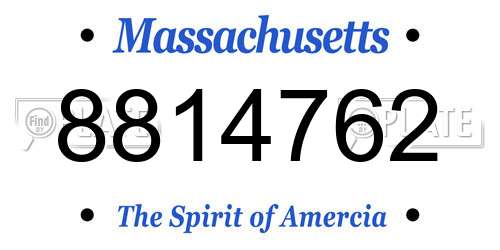 8814762 Massachusetts License Plate