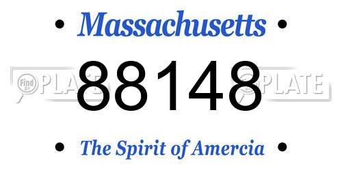 88148 Massachusetts License Plate