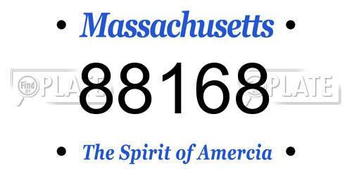 88168 Massachusetts License Plate