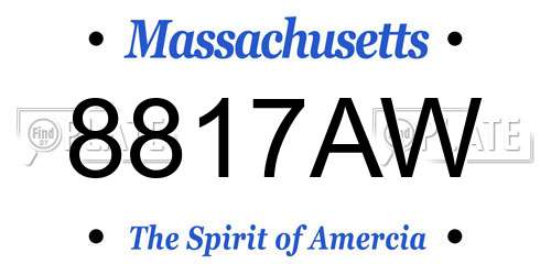 8817AW Massachusetts License Plate