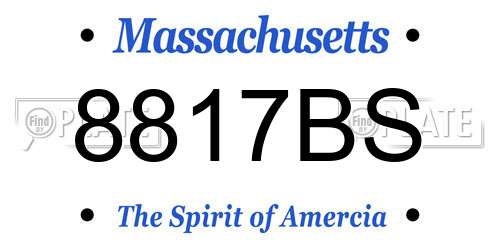 8817BS Massachusetts License Plate