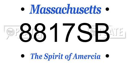 8817SB Massachusetts License Plate