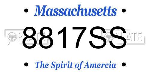 8817SS Massachusetts License Plate