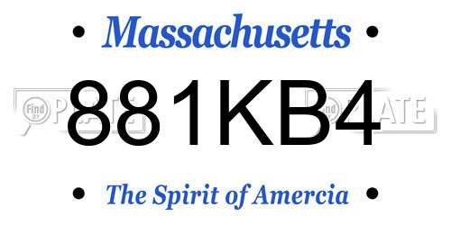 881KB4 Massachusetts License Plate
