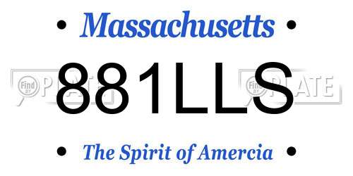 881LLS Massachusetts License Plate