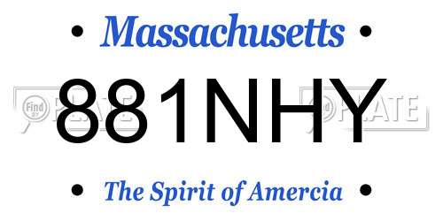 881NHY Massachusetts License Plate