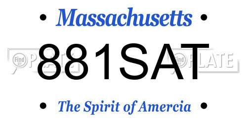881SAT Massachusetts License Plate