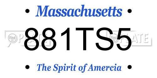 881TS5 Massachusetts License Plate