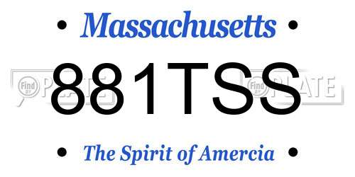 881TSS Massachusetts License Plate