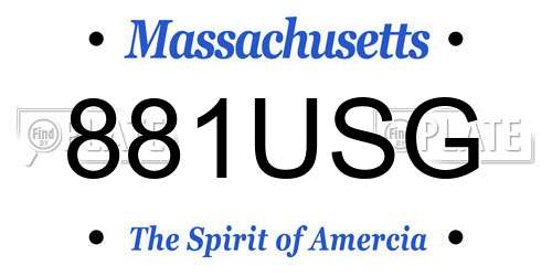 881USG Massachusetts License Plate