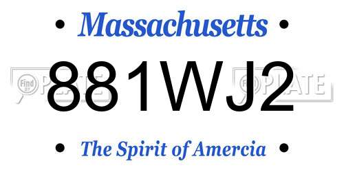 881WJ2 Massachusetts License Plate