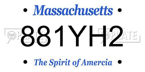 881YH2 Massachusetts License Plate