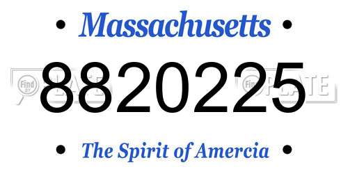 8820225 Massachusetts License Plate