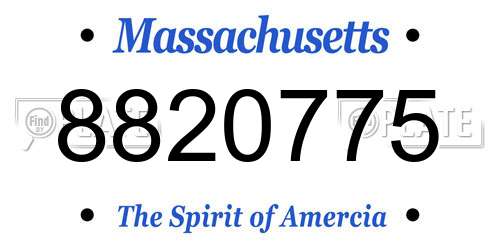8820775 Massachusetts License Plate