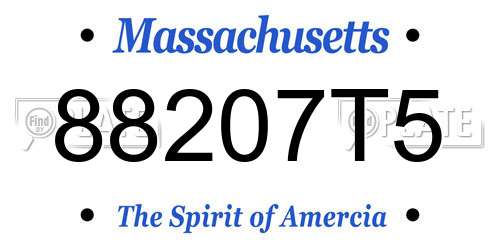 88207T5 Massachusetts License Plate