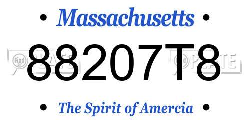 88207T8 Massachusetts License Plate