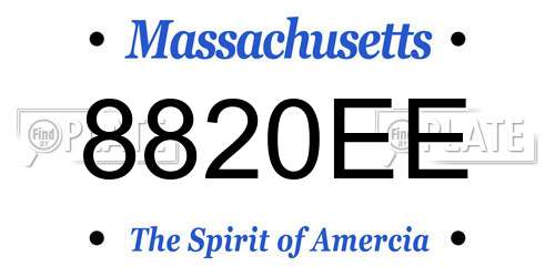 8820EE Massachusetts License Plate