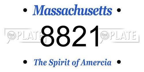 8821 Massachusetts License Plate
