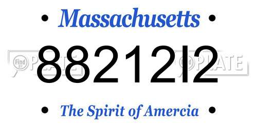 88212I2 Massachusetts License Plate