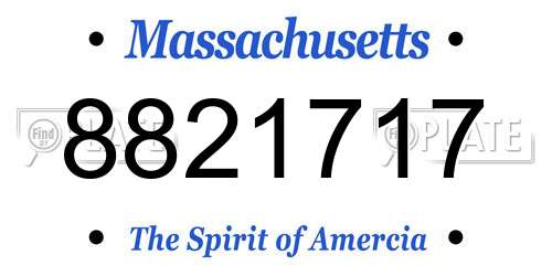 8821717 Massachusetts License Plate