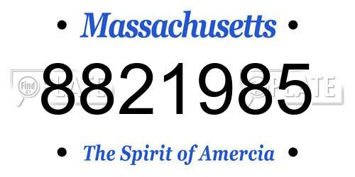 8821985 Massachusetts License Plate