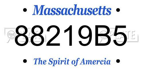 88219B5 Massachusetts License Plate