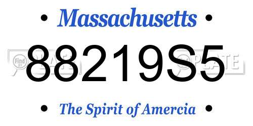 88219S5 Massachusetts License Plate