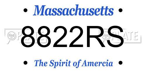 8822RS Massachusetts License Plate