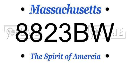 8823BW Massachusetts License Plate