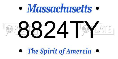 8824TY Massachusetts License Plate