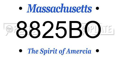 8825BO Massachusetts License Plate