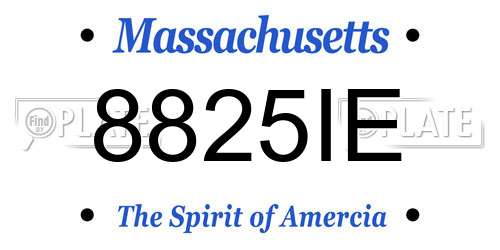 8825IE Massachusetts License Plate