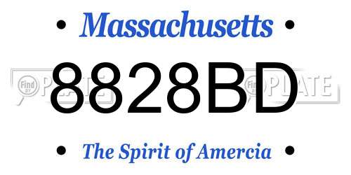 8828BD Massachusetts License Plate