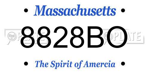 8828BO Massachusetts License Plate