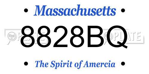 8828BQ Massachusetts License Plate