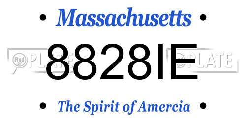 8828IE Massachusetts License Plate