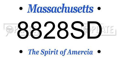8828SD Massachusetts License Plate