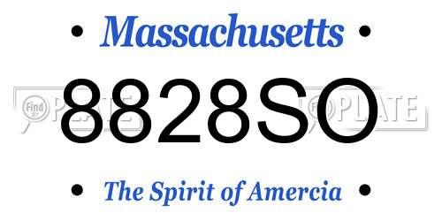 8828SO Massachusetts License Plate