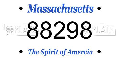 88298 Massachusetts License Plate